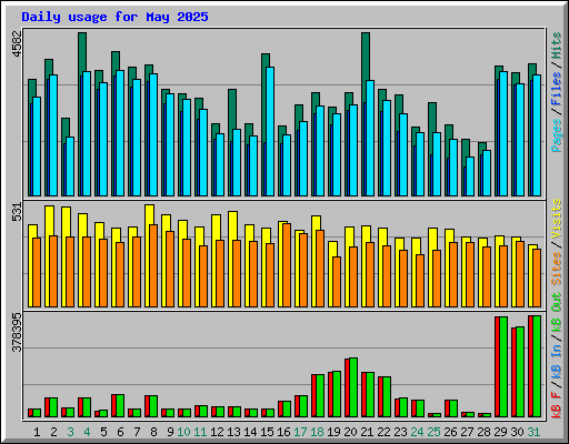 Daily usage for May 2025