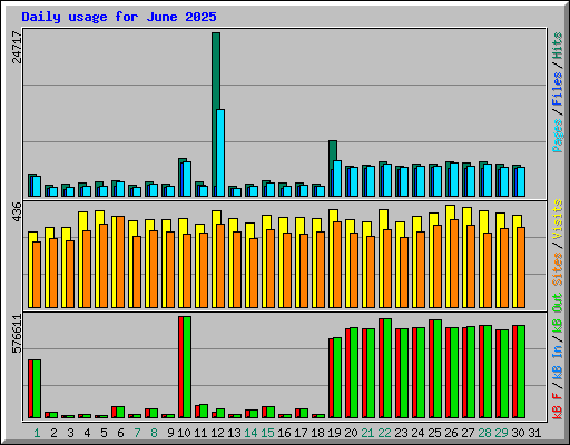 Daily usage for June 2025