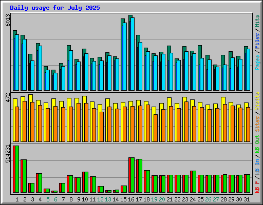 Daily usage for July 2025