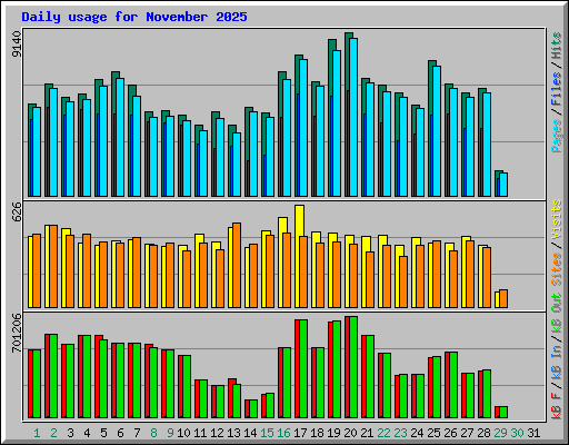 Daily usage for November 2025