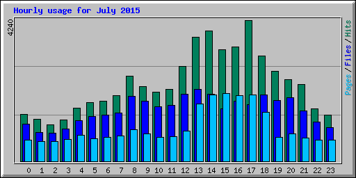 Hourly usage for July 2015