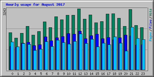 Hourly usage for August 2017
