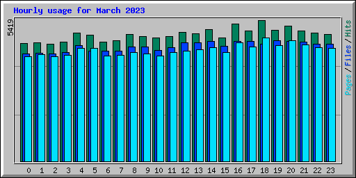 Hourly usage for March 2023