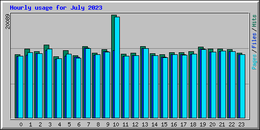 Hourly usage for July 2023