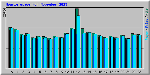 Hourly usage for November 2023