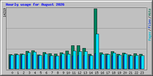 Hourly usage for August 2026